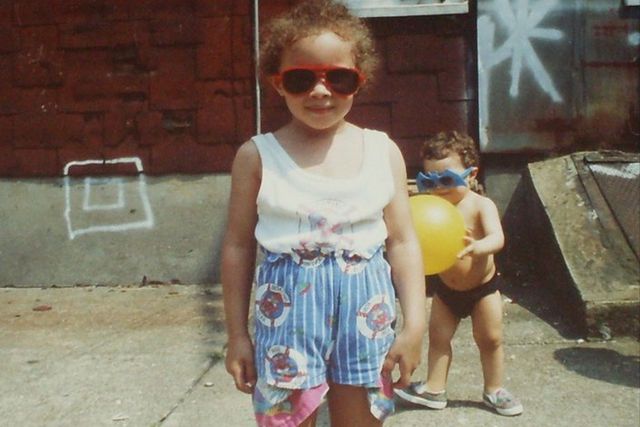 Rosa Rivera in Bushwick circa 1991. "The little dude in the back is my brother."